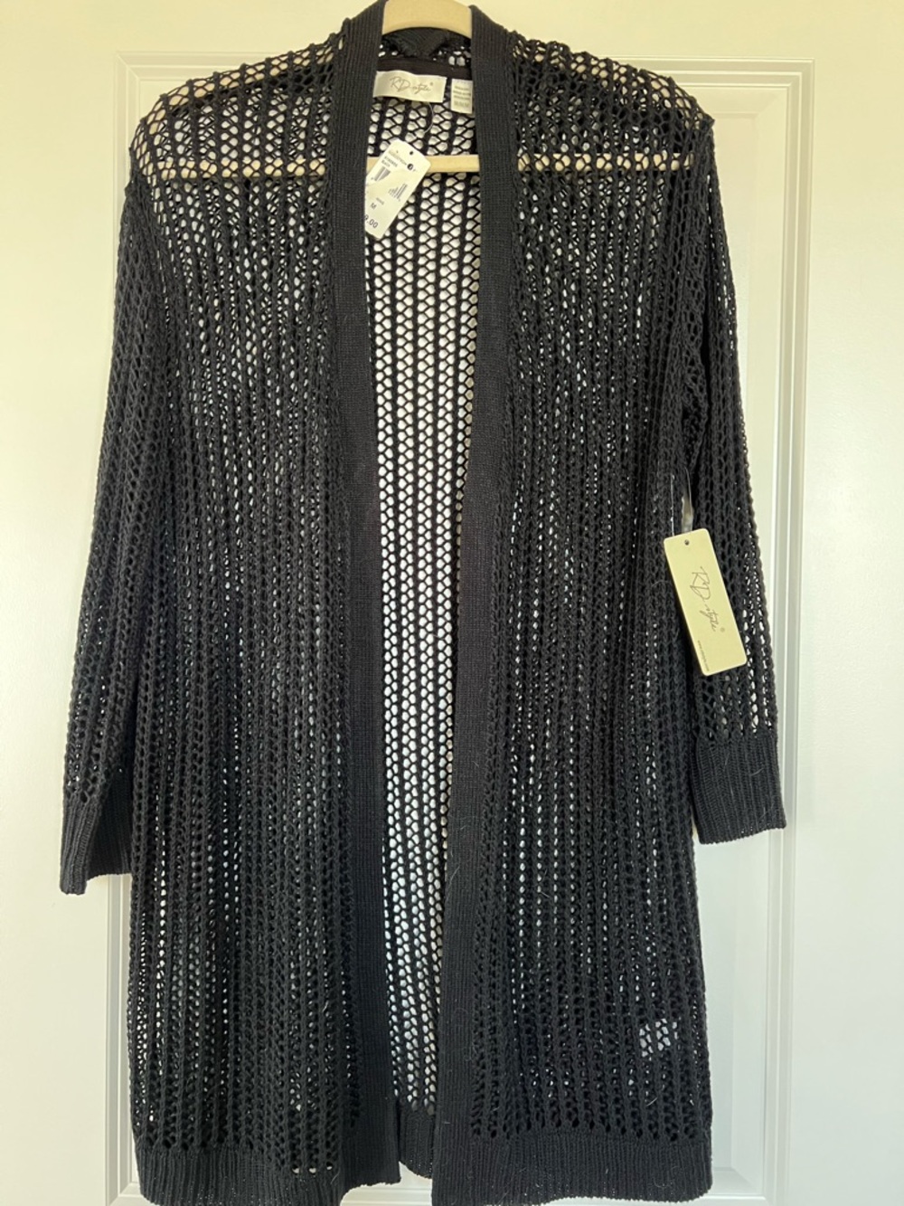 RD Style Black Open-Front Crochet Knit Cardigan from Nordstroms
